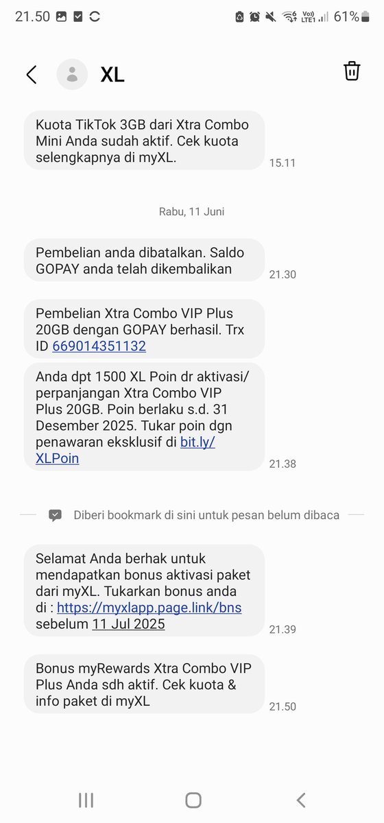 Aivanr09's tweet photo. notif sukses beli 21.38. Itu juga ada sejam lebih nunggu.
21.48 kuota lama masih ada
21.50 kuota hilang
Chat Maya gak ada solusi
Costumer Service lu kaya tai semua @myXL @myXLCare https://t.co/pkOcROg39N