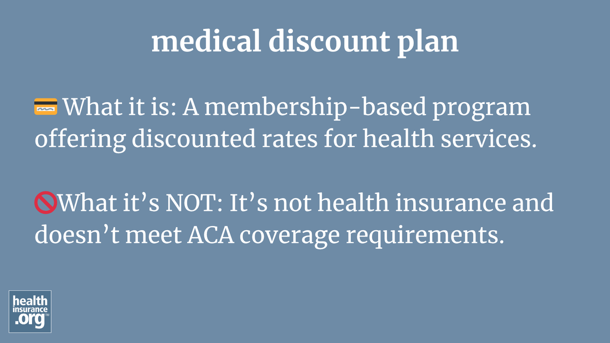 hio_org's tweet image. They’re not health insurance — but they can offer savings on certain health services.
Know the difference! Learn more about how these plans work: healthinsurance.org/glossary/medic…