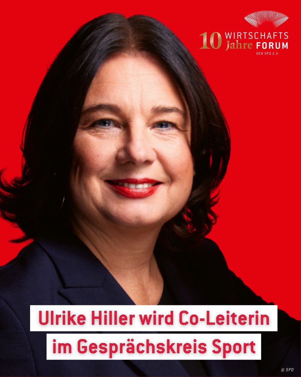 Ulrike Hiller wird Co-Leiterin im Gesprächskreis #Sport. Sie kandidierte bei der Bundestagswahl 2025 für die <a href="/SPDLandBremen/">SPD Land Bremen </a> und ist aktuell unter anderem Aufsichtsrätin beim <a href="/werderbremen/">SV Werder Bremen</a> 👇