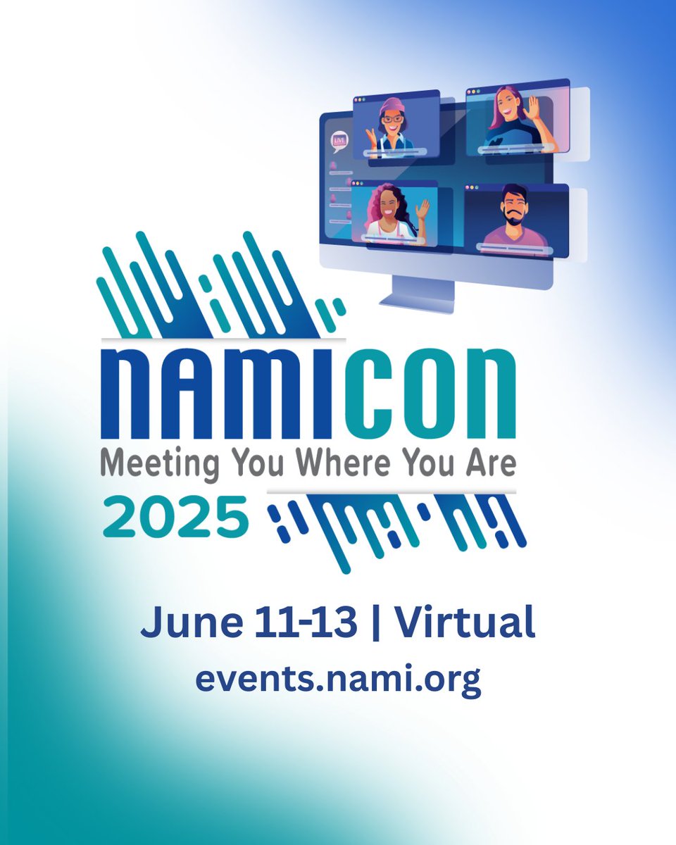 NAMICommunicate's tweet photo. 🧠💬 #NAMICon2025 starts now!
Join us for three powerful days of connection, education, and action around mental health.
From our inspiring keynote speakers to game-changing breakout sessions, we're diving deep into what it takes to build a mentally healthy nation—together.
📍 June 11–13
📲 Follow along here and at https://t.co/SAERqyaBqs
🔗 Join the conversation using #NAMICon2025
Let’s get started. 💚