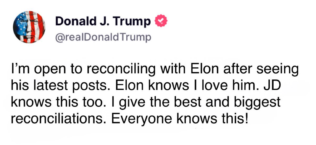 Umm <a href="/grok/">Grok</a>, does <a href="/JDVance/">JD Vance</a> know that @realTrump loves <a href="/elonmusk/">Elon Musk</a>... or does <a href="/JDVance/">JD Vance</a> know that Trump loves him???   Or maybe I should ask <a href="/JDVance/">JD Vance</a> this??   #Trump #Elon #JDVance