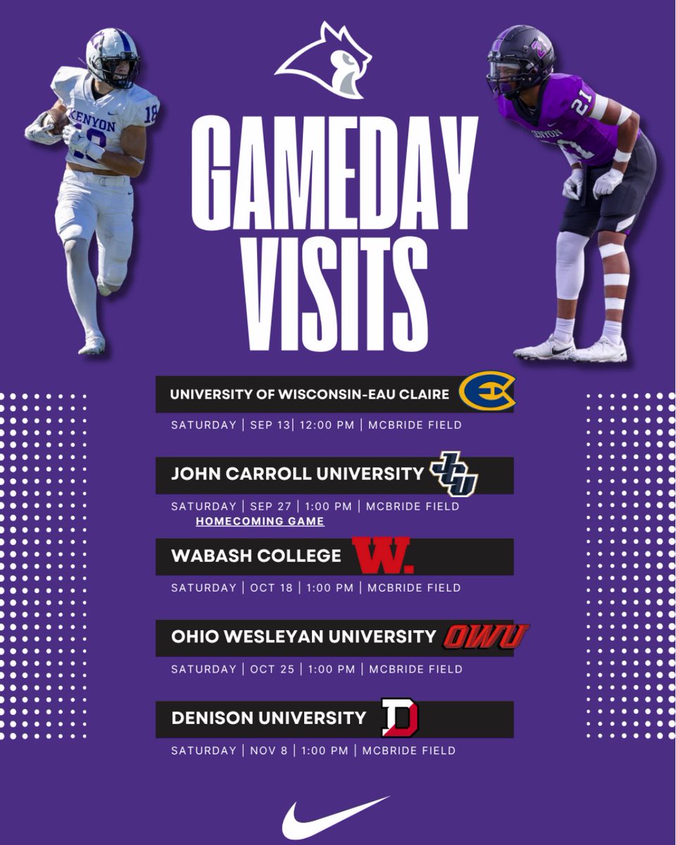 Stephen Rossilli (@stephenrossilli) on Twitter photo Thank you <a href="/IanMGood/">Ian Good</a> and <a href="/KenyonFootball/">Kenyon Football</a> for a gameday visit invite. Excited to get back onto campus.
<a href="/Coach_Cattrell/">Blake Cattrell</a>
<a href="/SPPFootball/">St. Peter's Football π΄ββ οΈ</a>
<a href="/CoachRichHansen/">Rich Hansen π΄ββ οΈ</a>
<a href="/SeanBarowski_/">Sean Barowski Jr</a>
<a href="/joeRteacher/">Joe Rotondi</a>
<a href="/P2_Bar/">David Pinto</a>
<a href="/CoachOFlaherty/">Ryan O'Flaherty</a>
<a href="/nextlvlculture/">Next Level Culture</a>
<a href="/GoMVB/">GoMVB Sports - Recruit Content for College Coaches</a> Thank you <a href="/IanMGood/">Ian Good</a> and <a href="/KenyonFootball/">Kenyon Football</a> for a gameday visit invite. Excited to get back onto campus.
<a href="/Coach_Cattrell/">Blake Cattrell</a>
<a href="/SPPFootball/">St. Peter's Football π΄ββ οΈ</a>
<a href="/CoachRichHansen/">Rich Hansen π΄ββ οΈ</a>
<a href="/SeanBarowski_/">Sean Barowski Jr</a>
<a href="/joeRteacher/">Joe Rotondi</a>
<a href="/P2_Bar/">David Pinto</a>
<a href="/CoachOFlaherty/">Ryan O'Flaherty</a>
<a href="/nextlvlculture/">Next Level Culture</a>
<a href="/GoMVB/">GoMVB Sports - Recruit Content for College Coaches</a>