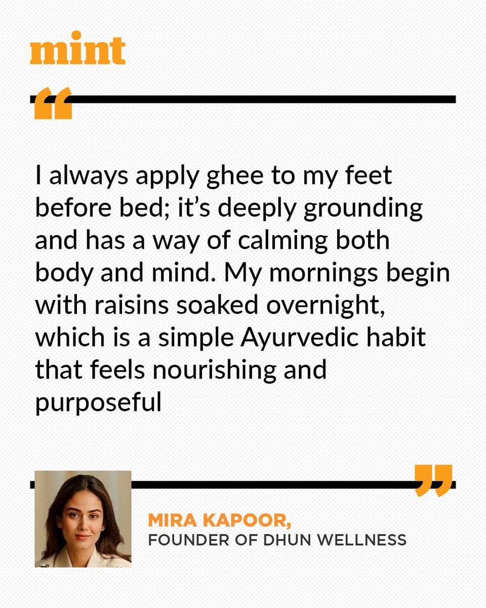 Mint (@livemint) on Twitter photo <a href="/radhikabhirani/">Radhika Bhirani</a> Mint Exclusive ⚡️ Do you have small rituals — maybe something as simple as a particular oil, tea, or mantra — that instantly ground you on a stressful day?
Here's what she said 👇
livemint.com/science/health…
<a href="/radhikabhirani/">Radhika Bhirani</a> <a href="/radhikabhirani/">Radhika Bhirani</a> Mint Exclusive ⚡️ Do you have small rituals — maybe something as simple as a particular oil, tea, or mantra — that instantly ground you on a stressful day?
Here's what she said 👇
livemint.com/science/health…
<a href="/radhikabhirani/">Radhika Bhirani</a>