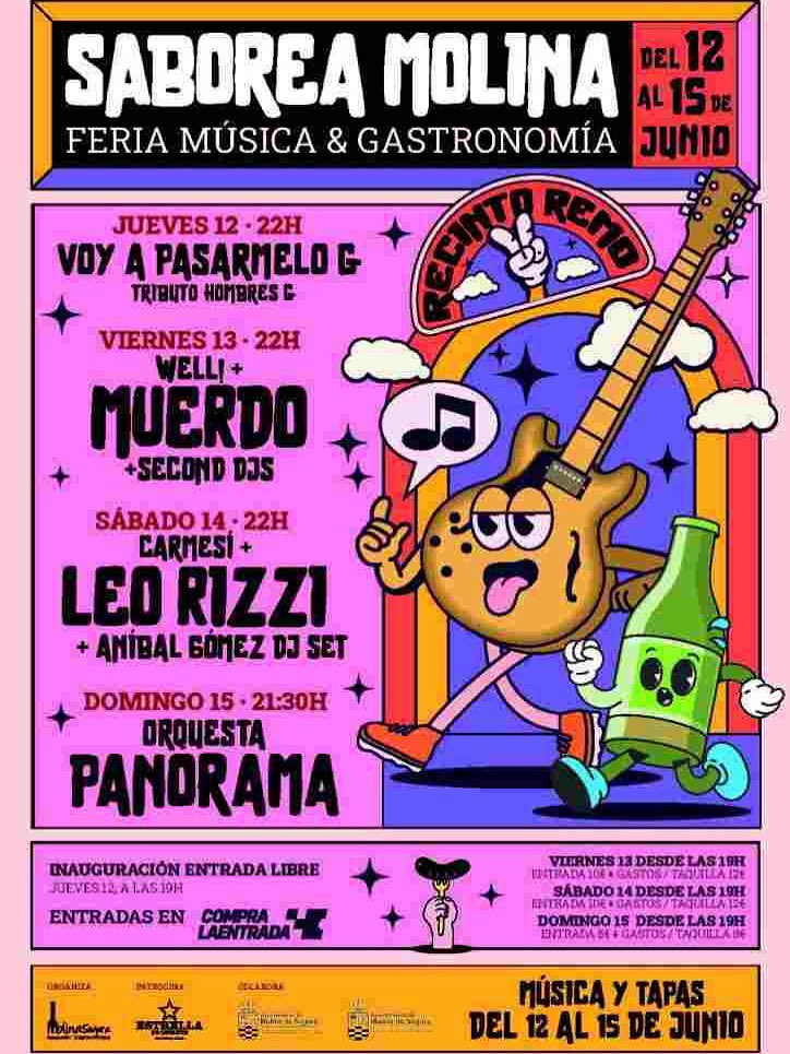 Mañana arranca @saboreamolina. Por delante, cuatro días de gastronomía y música en #MolinaDeSegura, con @voyapasarmelog, @well_band, <a href="/MuerdoMusica/">MUERDO</a>, #SecondDJs, <a href="/holacarmesi/">carmesí</a>, <a href="/LeoRizziMusic/">Leo Rizzi</a>, @anibalgomezoficial DJ y Orquesta @panorama_oficial 

🎫 <a href="/Compralaentrada/">Compralaentrada</a>