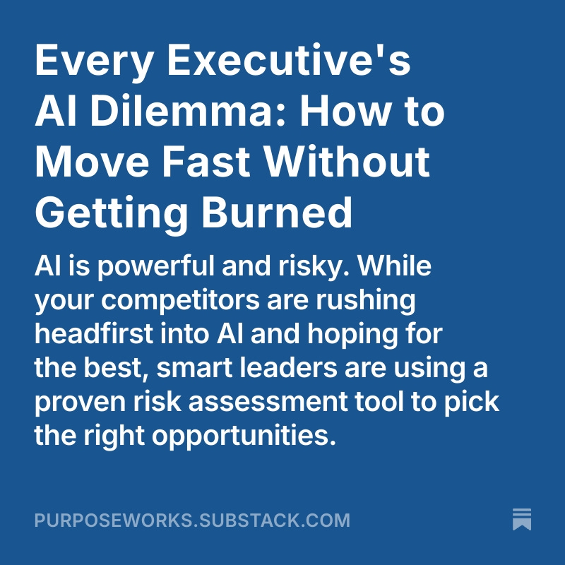 In the latest edition of our #WorkMatters blog, we explore the use of #FMEA to make smart decisions about which #ai use cases to explore. purposeworks.substack.com/p/every-execut…