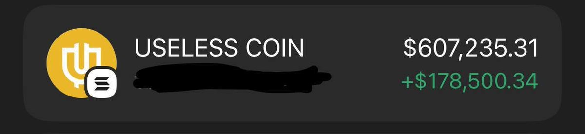 #USELESS has no team, no roadmap, no reason to exist.

It’s just vibes. Pure, unfiltered nonsense. And somehow… it keeps going up.

This market doesn’t reward logic.

Lesson in there.