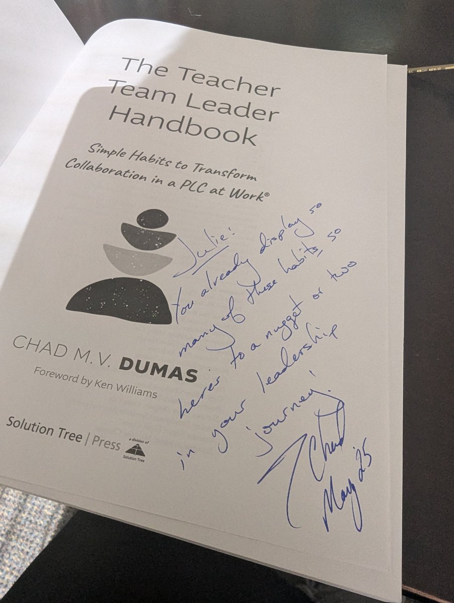 Many thanks to my longtime friend <a href="/ChadDumas/">Chad Dumas</a> for this summer read!! #solutiontree