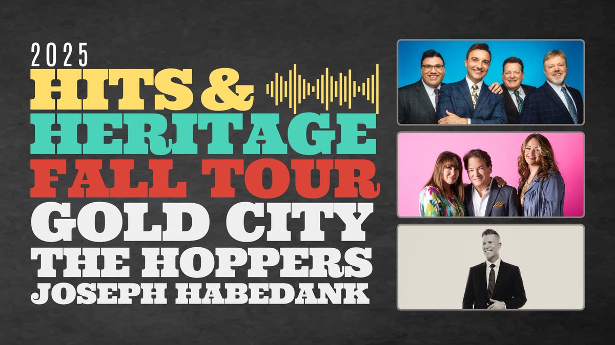 Gold City, along with The Hoppers and Joseph Habedank, are excited to announce The Hits and Heritage Fall Tour presented by Destiny Rescue. 
 
Nine concerts in eight states! Details and tickets at goldcityevents.com/hitstour

#GoldCityOnTour