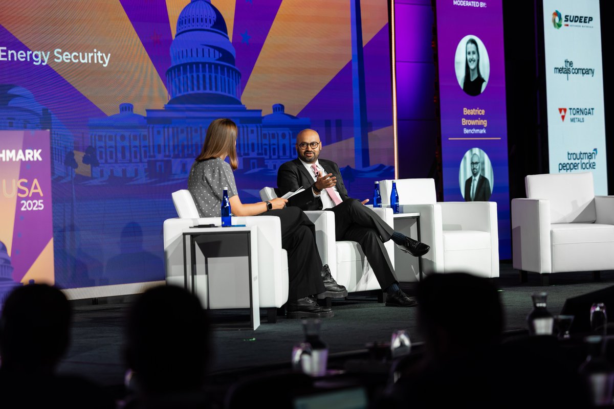 Glencore's tweet image. 📣 Last week Glencore experts were in Washington D.C. for Benchmark Mineral Intelligence’s #GigaUSA Forum.
Our Global Head of Recycling Kunal Sinha laid out a roadmap for building #critical minerals supply chains – from permitting, to building up mid-stream processing and…