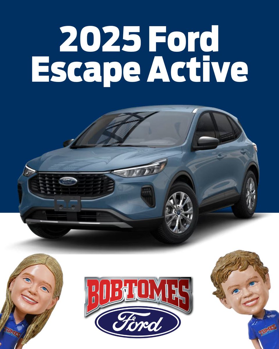 The BOBbles have spoken! Our car of the month is the 2025 Ford Escape Active. With so many features and intuitive tech! 

But don't take our word for it––come see us today and ask to take our car of the month for a test drive! #BobTomesFord #TomesPromise #2025FordEscapeActive
