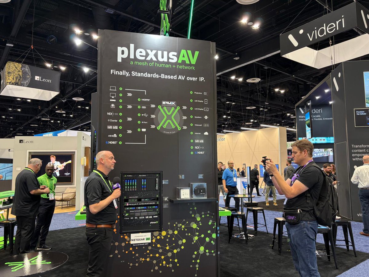 Plexus_AV's tweet photo. First video of the day with @rAVePubs  and more to come! Exciting times here at #PlexusAV Booth #3581

#infocomm #infocomm25 #avtweeps #avoverip #avip #avislife https://t.co/pTARDDMNY2