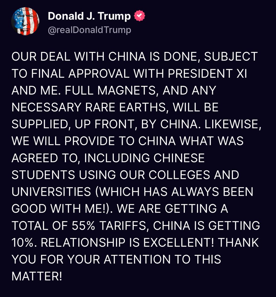 SaveUyghurOrg's tweet image. Dear Mr. @realDonaldTrump @POTUS,

Where are these rare Earth minerals coming from exactly, East Turkistan?