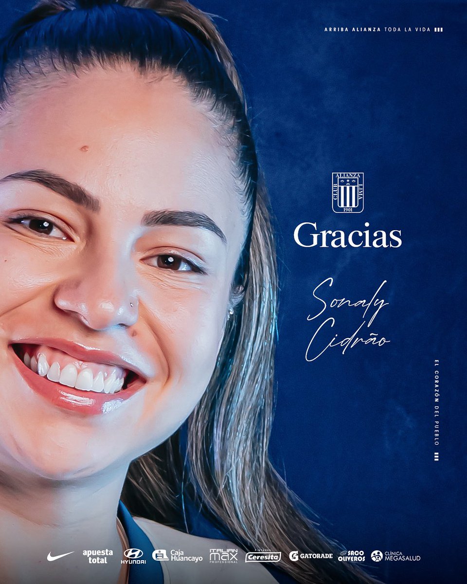 ¡𝑮𝒓𝒂𝒄𝒊𝒂𝒔 𝑺𝒐𝒏𝒂𝒍𝒚! 💙🏆

Con orgullo y corazón llevaste nuestros colores, dejando el alma en cada partido.

Desde el Club Alianza Lima, te deseamos muchos éxitos en tus próximos proyectos deportivos. 👏🏾

¡𝑺𝒊𝒆𝒎𝒑𝒓𝒆 𝒃𝒍𝒂𝒏𝒒𝒖𝒊𝒂𝒛𝒖𝒍! ♾️⚪️🔵