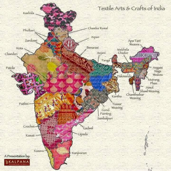 rashmiprasan's tweet photo. #MapofIndia A gold mine of textiles..Awesome! https://t.co/J9gBvk6FIK