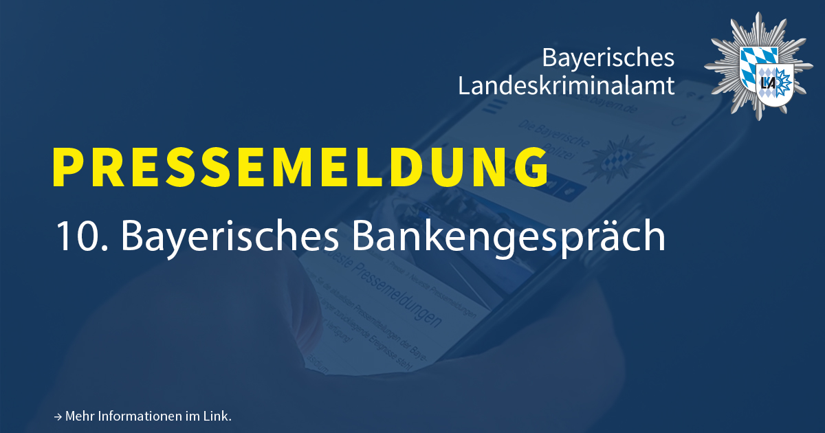 ℹ️ Über 100 Vertreter aus Bankenbranche &amp; Polizei kamen vergangenen Freitag zum 10. Bay. Bankengespräch in der Dt. Bundesbank in München zusammen, um sich über aktuelle Entwicklungen &amp; Herausforderungen auszutauschen.

🌐 Hier geht's zur Pressemeldung:
polizei.bayern.de/aktuelles/pres…