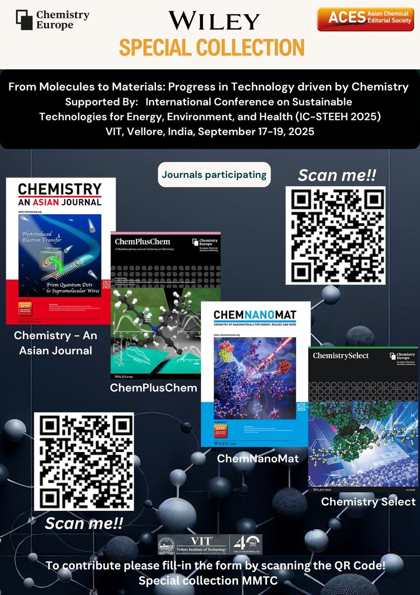 IC-STEEH Abstract submissions for oral communication, short lecture and posters are accepting. Deadline of abstract submission: 30th June
Early bird of registration: 30th August. 
Selected paper will be published in reputed RSC and Wiley journals
