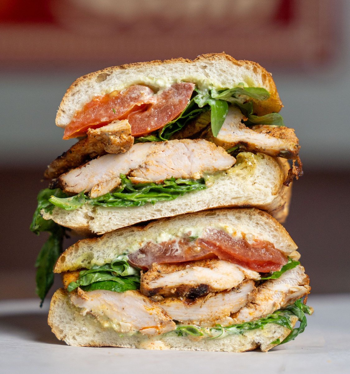 The one everyone talks about…
Our Famous Chargrilled Chicken — marinated, grilled to perfection, and layered with slow roast tomatoes, rocket, basil &amp; lemon aioli on toasted ciabatta.

Simple. Bold. Irresistible.

Available daily for lunch — come grab yours! 🔥