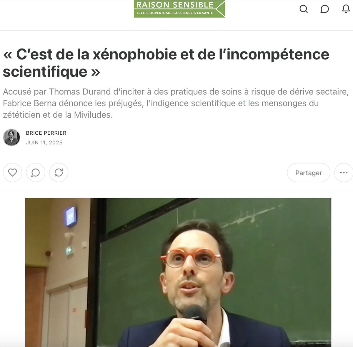 BricePerrier's tweet photo. Le Pr @berna_fabrice, vice pdt du @CUMICFR, répond aux attaques de @TroncheBiais et invite à un débat sérieux sur des pratiques de soins complémentaires accusées par une @Miviludes_Gouv confuse pratiquant l'amalgame douteux.
#oùestlascience #Raisonsensible
https://t.co/YNiwGKy7gg https://t.co/7bUmqxv4uS