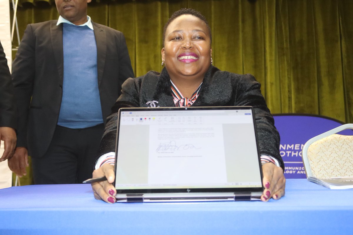 Minister of Information, Communication, Science, Technology and Innovation, Honourable Nthati Moorosi, officially launched the National Digital Transformation Strategy and the Ministerial Strategy in Maseru today.

#MICSTI #Lesotho #DigitalLesotho #Innovation #ICT4Development