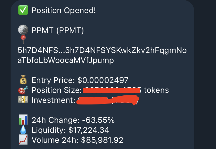 iAmCryptopian's tweet photo. When your bot starts cooking... you shut up, clap like a proud parent 😍😍😍😍

#PPMT #memetokens #Solana https://t.co/kiQUcJeh0h
