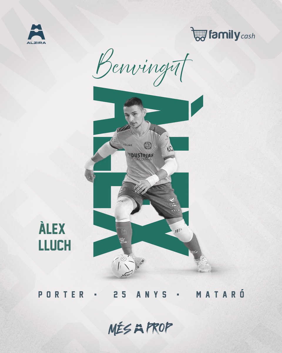 𝐁𝐄𝐍𝐕𝐈𝐍𝐆𝐔𝐓, @AlexLluch5 👋

El Family incorpora seguridad bajo palos y buen juego de pies 💪🏼

■ De Mataró 📍
■ 25 anys 🎂
■ Fins 2027 🔐

Uno más de la Family(a) 🤗
 ?
ℹ  alzirafs.com/fichaje-porter…

#MésAProp 🛣️