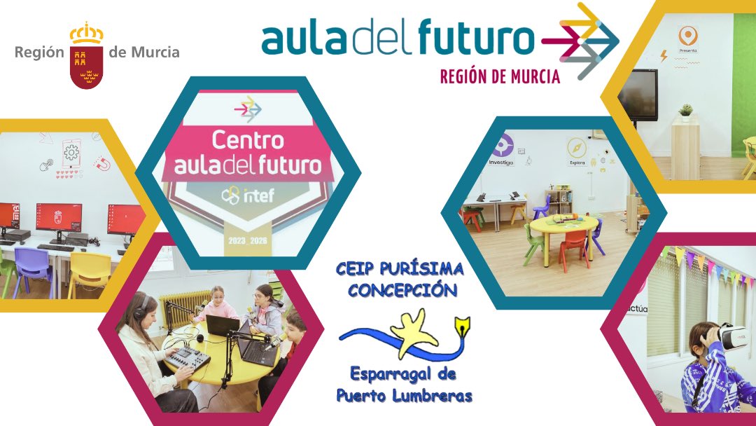 Aula del Futuro Región de Murcia (@adf_rdemurcia) on Twitter photo Felicitar CPEI La Purísima #PuertoLumbreras por el reconocimiento por parte de <a href="/educaINTEF/">Educación INTEF</a> como centro #AulaDelFuturo. 1️⃣9️⃣ centros de la <a href="/regiondemurcia/">Gobierno de la Región de Murcia</a> con #SelloAdF Espacios Impulsores Aprendizaje Activo. Metodología #AulaDelFuturo <a href="/Educarm/">Educarm</a> <a href="/sifopcarm/">SIFOP CARM</a> <a href="/CPRRegionMurcia/">CPR Región de Murcia</a> Felicitar CPEI La Purísima #PuertoLumbreras por el reconocimiento por parte de <a href="/educaINTEF/">Educación INTEF</a> como centro #AulaDelFuturo. 1️⃣9️⃣ centros de la <a href="/regiondemurcia/">Gobierno de la Región de Murcia</a> con #SelloAdF Espacios Impulsores Aprendizaje Activo. Metodología #AulaDelFuturo <a href="/Educarm/">Educarm</a> <a href="/sifopcarm/">SIFOP CARM</a> <a href="/CPRRegionMurcia/">CPR Región de Murcia</a>