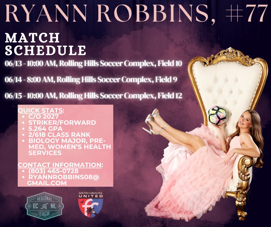 Ryann Robbins (@ryrobb08) on Twitter photo Just about 24 hours until <a href="/SCUnited_FC/">SC United FC</a> 2008 RL Girls is wheel up for ECNL Regional League Playoffs❤️💙🖤!
<a href="/MikeErtel10/">Michael Ertel</a> <a href="/TannerOsborne27/">Tanner Osborne</a> <a href="/PrepSoccer/">Prep Soccer ⚽️</a> <a href="/TopDrawerSoccer/">TopDrawerSoccer</a> <a href="/TheSoccerWire/">SoccerWire</a> <a href="/ImCollegeSoccer/">College Soccer Truth ™</a> <a href="/ImYouthSoccer/">ECNL/GA/Recruiting/College Soccer</a> <a href="/ECNLgirls/">ECNL Girls</a> <a href="/ECNLSoutheast/">ECNL Southeast Girls</a> Just about 24 hours until <a href="/SCUnited_FC/">SC United FC</a> 2008 RL Girls is wheel up for ECNL Regional League Playoffs❤️💙🖤!
<a href="/MikeErtel10/">Michael Ertel</a> <a href="/TannerOsborne27/">Tanner Osborne</a> <a href="/PrepSoccer/">Prep Soccer ⚽️</a> <a href="/TopDrawerSoccer/">TopDrawerSoccer</a> <a href="/TheSoccerWire/">SoccerWire</a> <a href="/ImCollegeSoccer/">College Soccer Truth ™</a> <a href="/ImYouthSoccer/">ECNL/GA/Recruiting/College Soccer</a> <a href="/ECNLgirls/">ECNL Girls</a> <a href="/ECNLSoutheast/">ECNL Southeast Girls</a>