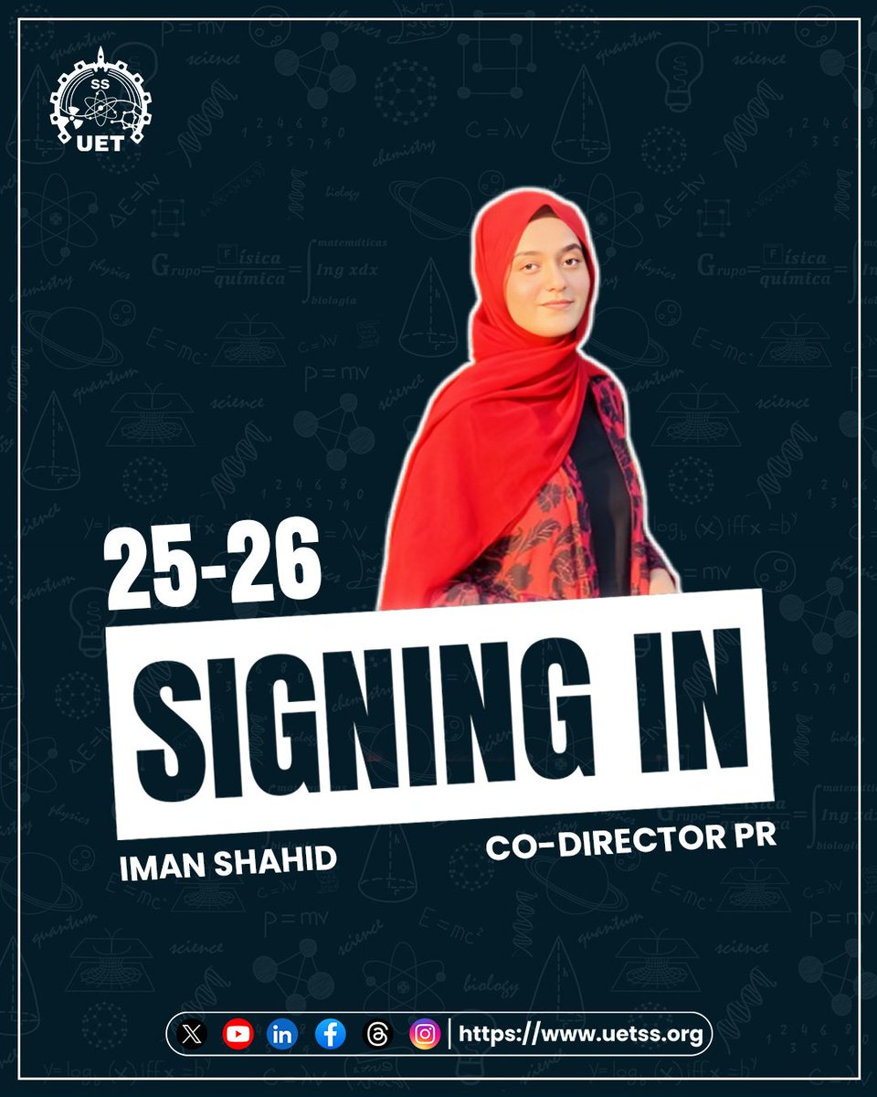 UET_SS's tweet photo. UET Science Society Co-Directors Signing In 2025-2026

#sciencesociety #uet #uetss #signingin #welcome #science #scientist #newbeginnings #scientific #technology #education #sciencelover #leadership #universe #stem #sciencememes #sciencefiction https://t.co/6KAdDDR3OF