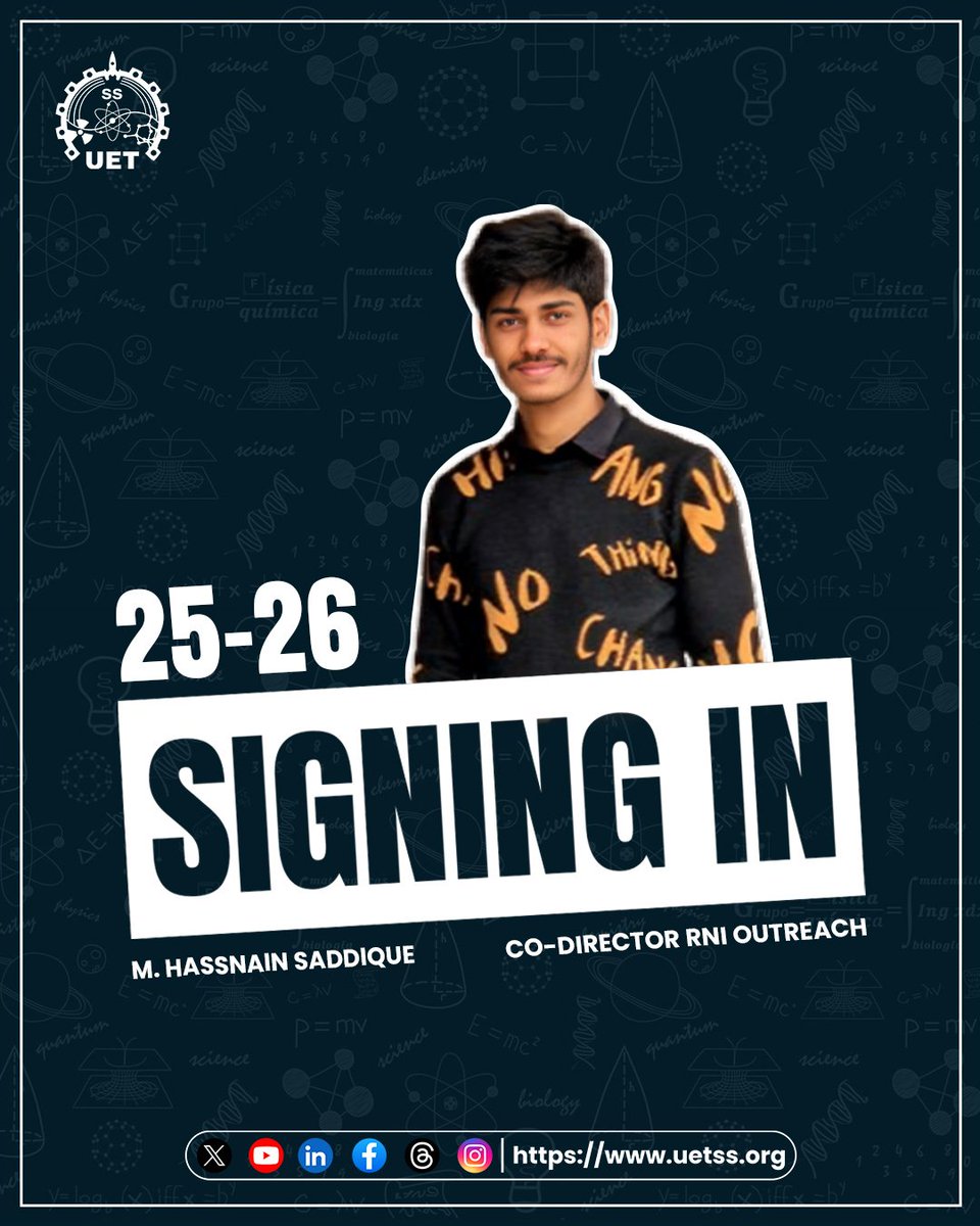 UET_SS's tweet photo. UET Science Society Co-Directors Signing In 2025-2026

#sciencesociety #uet #uetss #signingin #welcome #science #scientist #newbeginnings #scientific #technology #education #sciencelover #leadership #universe #stem #sciencememes #sciencefiction https://t.co/6KAdDDR3OF