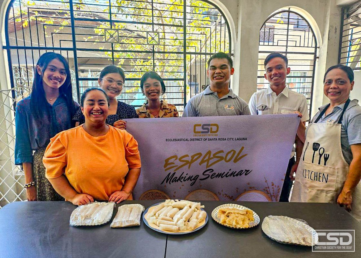 CFO_CSD's tweet image. STA. ROSA CITY, LAGUNA – The Christian Society for the Deaf (CSD) conducted an Espasol Making activity. Deaf brethren who attended this activity truly enjoyed it, thus strengthening their faith and fostering camaraderie with the CSD Officers.

#CSDEspasolMaking