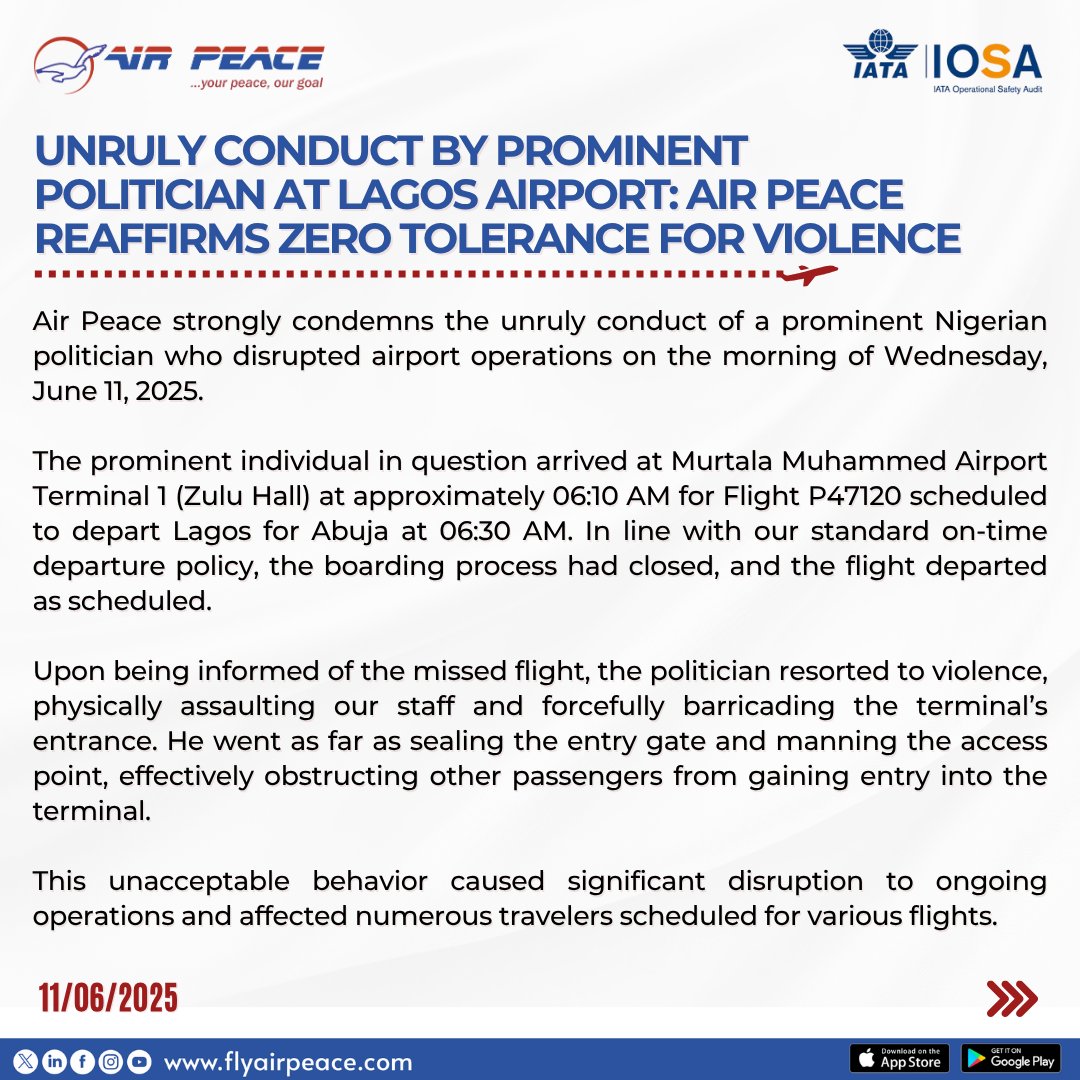 Air Peace tweet media