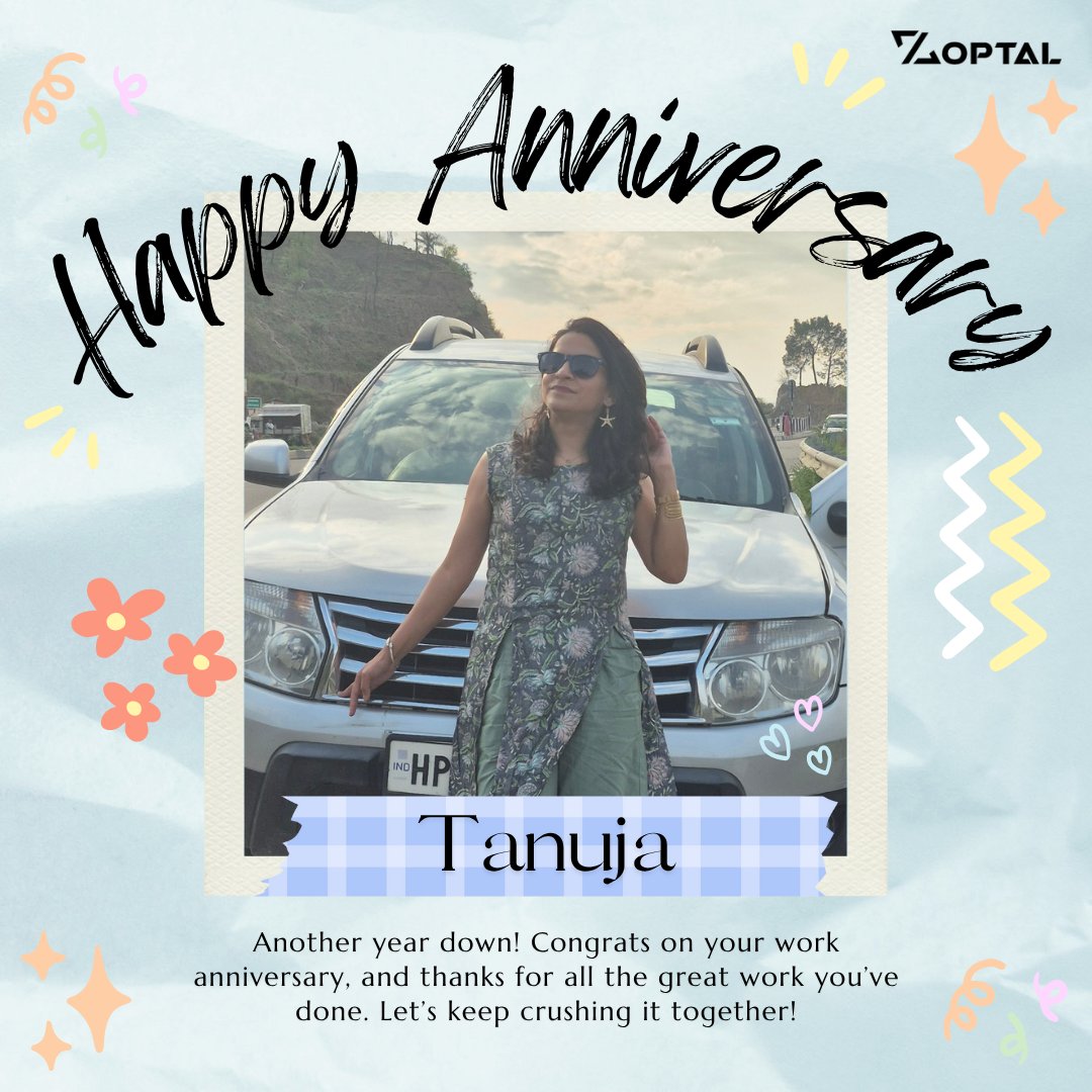 We Congratulate you, Tanuja on reaching another milestone with Zoptal! 🎉⭐

As you celebrate your 7th work anniversary, we want to say a big thank you for your dedication and passion.

We look forward to many more years of success together! ❣️⭐

#Zoptal #WorkAnniversary