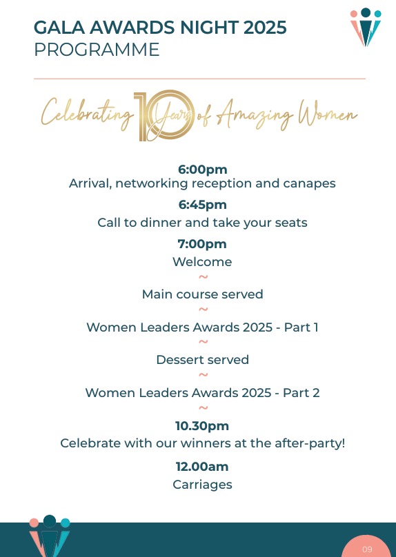 We're just over 24 hours away from our 10th Anniversary Women Leaders Awards...here's all the timing information you need to know ⏰

We can't wait to celebrate with you all, don't forget to tag us in your posts on the night and use #WLUK2025 🎉
