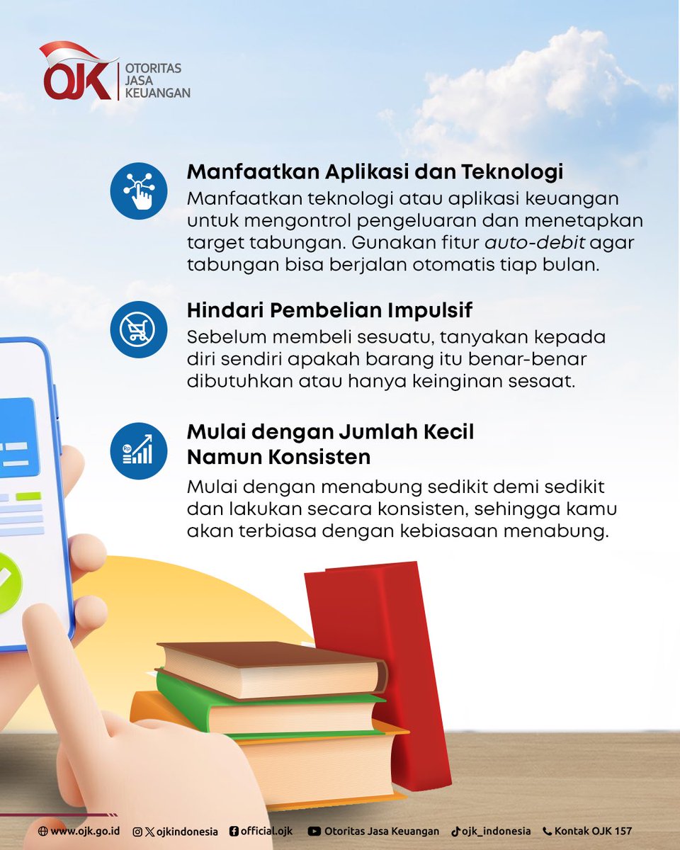 ojkindonesia's tweet photo. Yuk, jadi generasi melek finansial di Bulan Literasi Keuangan dan pantengin terus media sosial OJK untuk tahu tips keuangan lainnya!

#OJKIndonesia #OJK #BLK2025 #BulanLiterasiKeuangan2025 #GerakanCerdasKeuanganNasional #LiterasiKeuangan #TipsNabung #CerdasFinansial https://t.co/WS8mZ9ZzyZ
