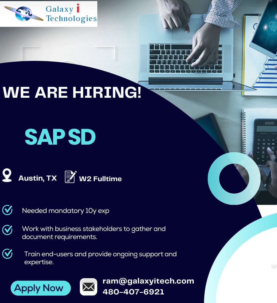 galaxyitech123's tweet image. Galaxy I Technologies is looking for SAP SD in Austin, TX
Apply Now: lnkd.in/gmqBQ7cS
#galaxyitech #sapsolution #sap #sapimplementation #sapconsultant #erp #saphana #saperp #sapsupport #hana #sapcertification #sapsoftware #sapintegration #technology #sapworld