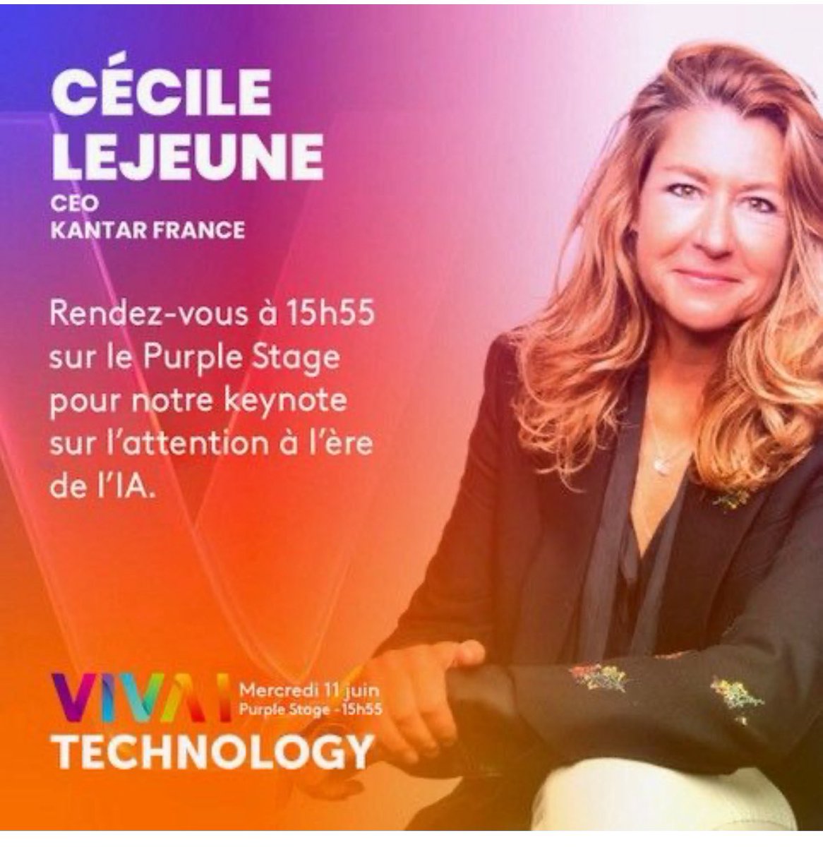 Barka zerouali ✊🏻✊🏾 (@barkette) on Twitter photo Ravie de voir <a href="/cecilelejeune1/">Cecile Lejeune</a> représenter la 🇫🇷 et prendre la parole aujourd’hui à <a href="/VivaTech/">Viva Technology</a> !!!
Elle pose les vraies questions : qu’est-ce qu’on capte encore dans ce bruit continu ? Qu’est-ce qu’on laisse filer ? Hâte de l’entendre 👀 et pas besoin d’algorithme pour capter mon Ravie de voir <a href="/cecilelejeune1/">Cecile Lejeune</a> représenter la 🇫🇷 et prendre la parole aujourd’hui à <a href="/VivaTech/">Viva Technology</a> !!!
Elle pose les vraies questions : qu’est-ce qu’on capte encore dans ce bruit continu ? Qu’est-ce qu’on laisse filer ? Hâte de l’entendre 👀 et pas besoin d’algorithme pour capter mon