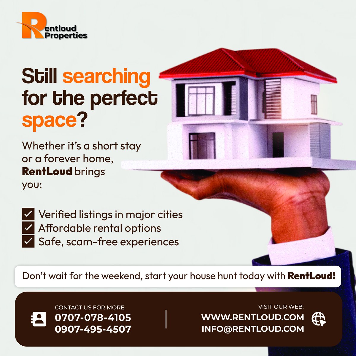 rentloudco's tweet image. Midweek &amp;amp; still searching?
Find verified, affordable rentals on RentLoud — safe, simple, stress-free.

#MidweekMoves #RentLoud #SmartRenting #FindYourSpace