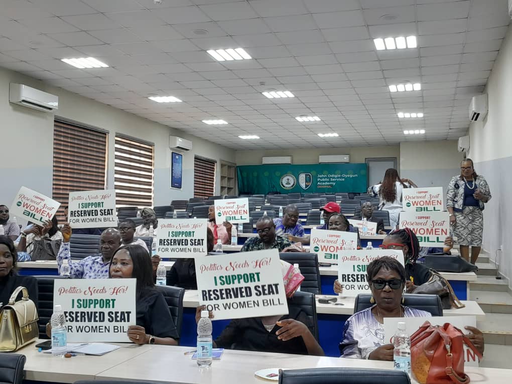 Why Nigeria Needs Reserved Seats for Women in Parliament!
🔹 3.6% women in parliament❌ 
Nigeria needs #ReservedSeatsNow for women!
✔ Better policies  
✔ Stronger democracy  
✔ Meets #SDG5  
RT to demand equal representation!  
<a href="/FIDANigeria/">FIDA Nigeria</a> @UNWomenNigeria  
#GenderEqualityNG