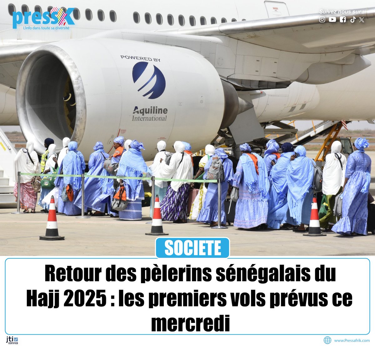 Pressafrik's tweet photo. Le grand pèlerinage musulman touche à sa fin, marquant une étape importante pour les milliers de Sénégalais ayant accompli les rites sacrés à La Mecque... #ENGSEN #PELERINAGE #Hajj2025 https://t.co/LUGTAzqh5h https://t.co/1rYd7YZNk7