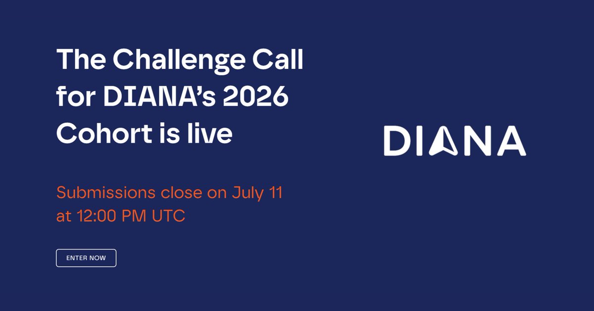 📢 The NATO DIANA 2026 challenges are now live!

Have an idea for a disruptive, dual-use technology innovation that can support one of the 10 challenge areas? Do not miss this great opportunity! 

Apply before 11 July! diana.nato.int

#NATODIANA #Challenges #Accelerator