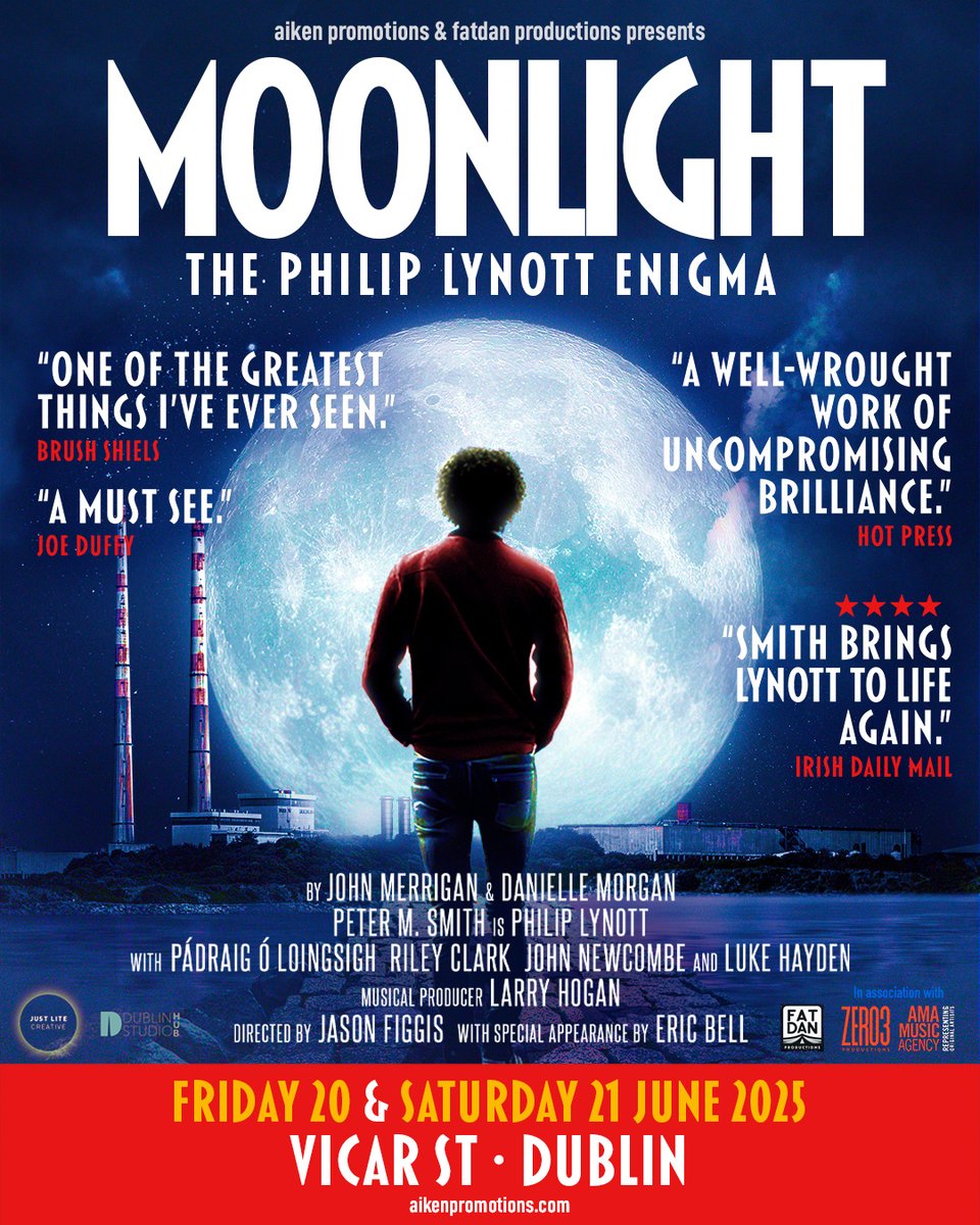 ★ ★ 𝗡𝗘𝗫𝗧 𝗪𝗘𝗘𝗞 ★ ★

A powerful, emotional, and electrifying tribute to one of Ireland’s greatest icons ⚡️
<a href="/Moonlightdublin/">MOONLIGHT</a> returns to <a href="/Vicar_Street/">Vicar St</a> for two nights on 20 &amp; 21 June 💫🎸

🎫 Final tickets ~ bit.ly/4fMysca