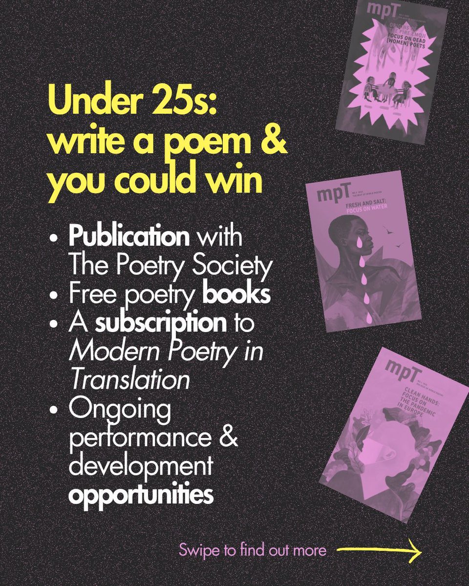 PoetrySociety's tweet image. Calling all poets under 25 - the current challenge on Young Poets Network closes next weekend! The challenge: write a poem inspired by the Modern Poetry in Translation archive.
Find prompts and enter by 22 June: bit.ly/YPN-MPT
