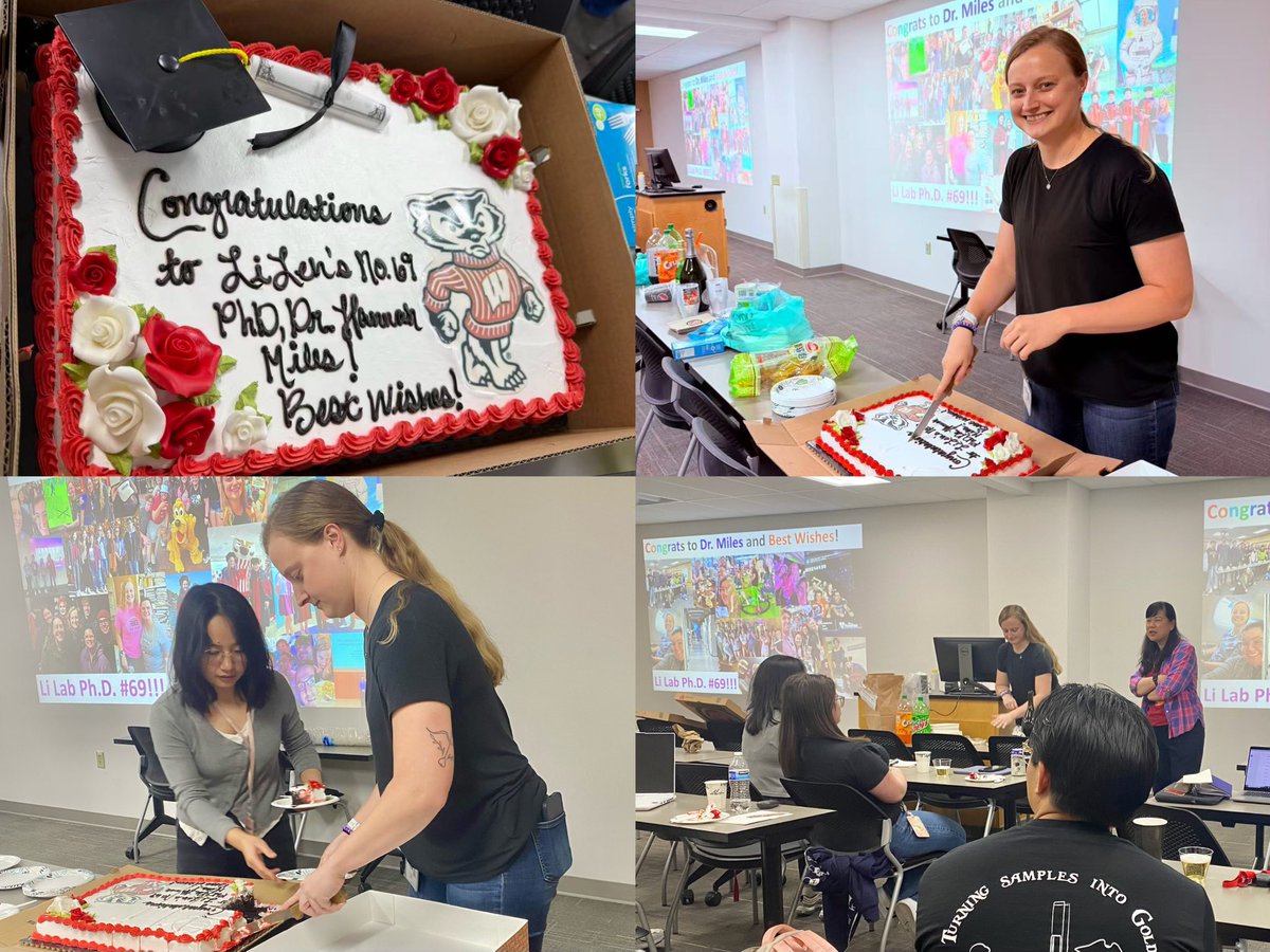 LiResearch's tweet image. Warmest congratulations to Dr. Hannah Miles @HNMiles, the 69th Ph.D. from the Li Lab 🥳🥳🥳Your support for fellow lab members, triathlon training inspiration, and fruitful collabs with @LabRicke have truly left a lasting impact. Wishing you the best on your next adventure 🍾🍰