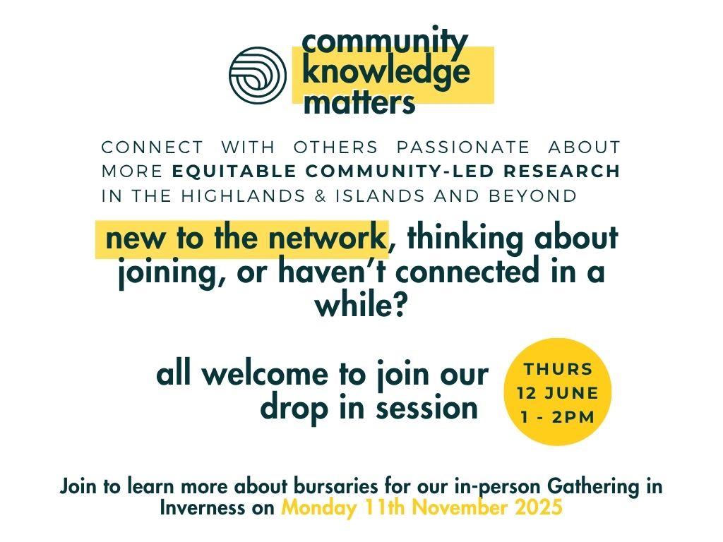 Science Ceilidh (@scienceceilidh) on Twitter photo Curious about #CommunityKnowledgeMatters?
Join our online drop-in info session on Thurs 12 June, 1β2pm:
πΉ Learn about the network
πΉ Meet informally with others
πΉ Hear about the bursary process for our Inverness Gathering (11 Nov @ WASPS)
Join here π communityknowledgematters.com/new-events-1/dβ¦ Curious about #CommunityKnowledgeMatters?
Join our online drop-in info session on Thurs 12 June, 1β2pm:
πΉ Learn about the network
πΉ Meet informally with others
πΉ Hear about the bursary process for our Inverness Gathering (11 Nov @ WASPS)
Join here π communityknowledgematters.com/new-events-1/dβ¦