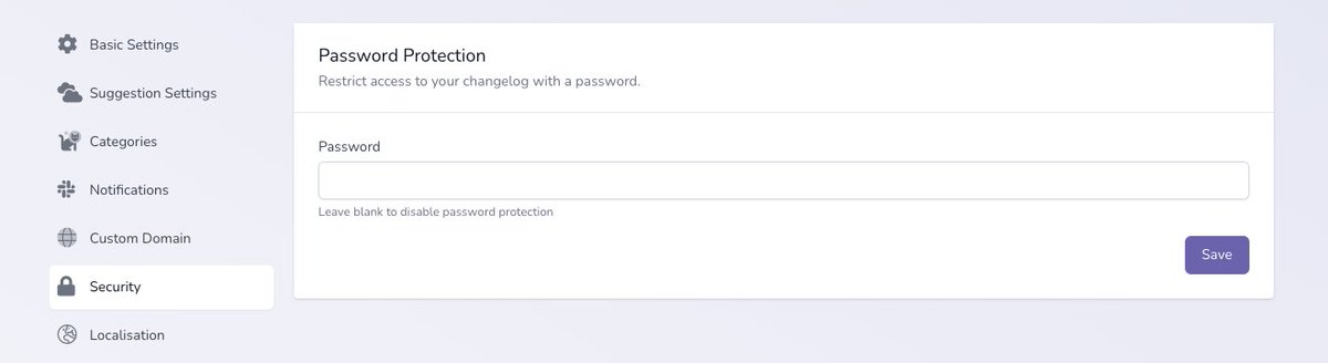 Great news! We now support proper Private Changelogs for premium users, these can still be hosted on the same ChangeCrab or CNAME'd URL, but now you can define a password that allows access.

Passwords are encrypted and secure on our side, access tokens last 30 days!