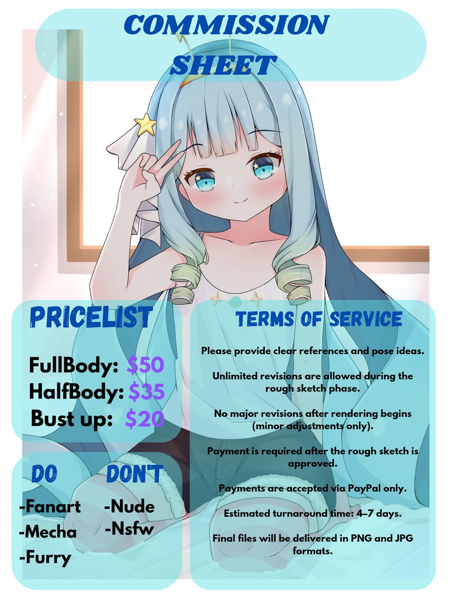 🍃 Commission Open 🍃
💌 DM me for info &amp; orders

Rts are really appreciated ^^

Thank you for your support!

#commissionopen #commissionart #VGenComm #vgenopen