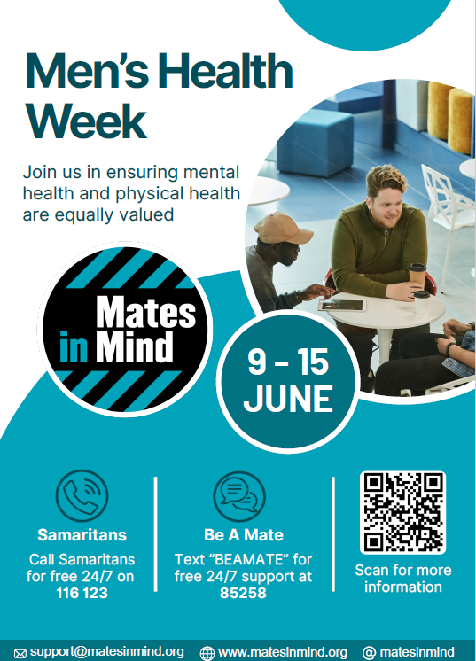 This Men's Health Week, Mates in Mind are reminding people of the equal importance of physical and mental wellbeing.

Their infographic has more information on where to get support and help ⬇️