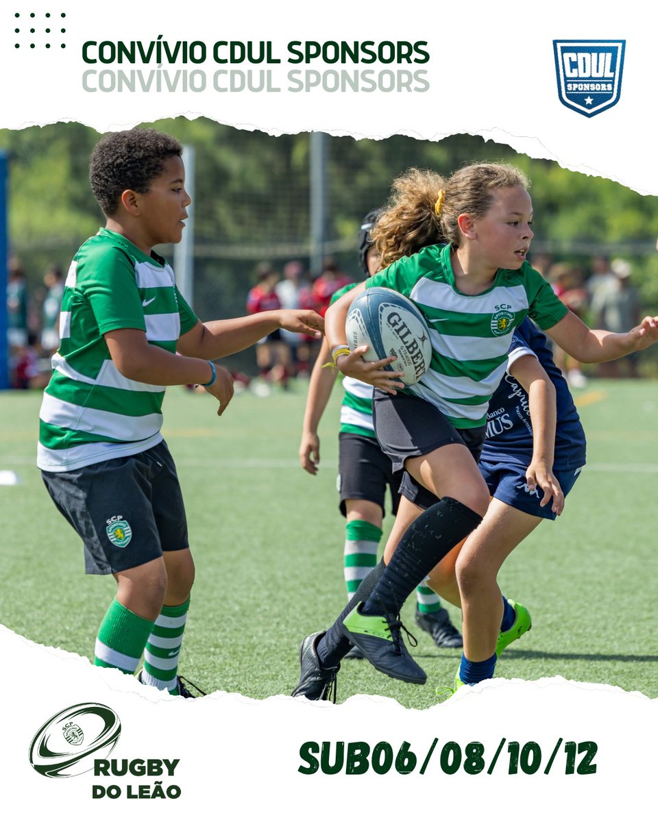 🏉💚 Os nossos atletas mais novos rugiram forte no convívio CDUL Sponsors, que teve lugar no passado dia 31 de Maio. Os nossos pequenos grandes atletas mostraram que o futuro do Sporting Rugby está em boas mãos (e bons passes!).

Obrigado CDUL pela organização.