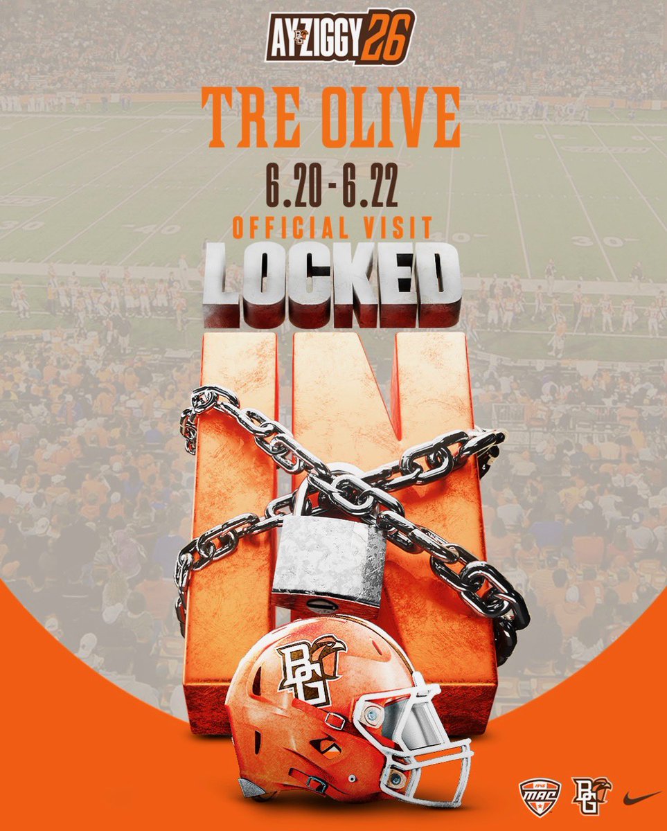 I will be at <a href="/BG_Football/">BGSU Football</a>  for my first official visit June 20-22 #AyZiggy 🟠⚫️ #AGTG 
<a href="/EddieGeorge2727/">Eddie George</a> 
<a href="/BruceSJohnson/">Bruce S Johnson</a> 
<a href="/CamdenDietz/">Camden  Dietz</a> 
<a href="/247Sports/">247Sports</a> 
<a href="/On3sports/">On3</a> 
<a href="/Rivals/">Rivals</a> 
<a href="/247recruiting/">247Sports Recruiting</a> 
@On3Recruits