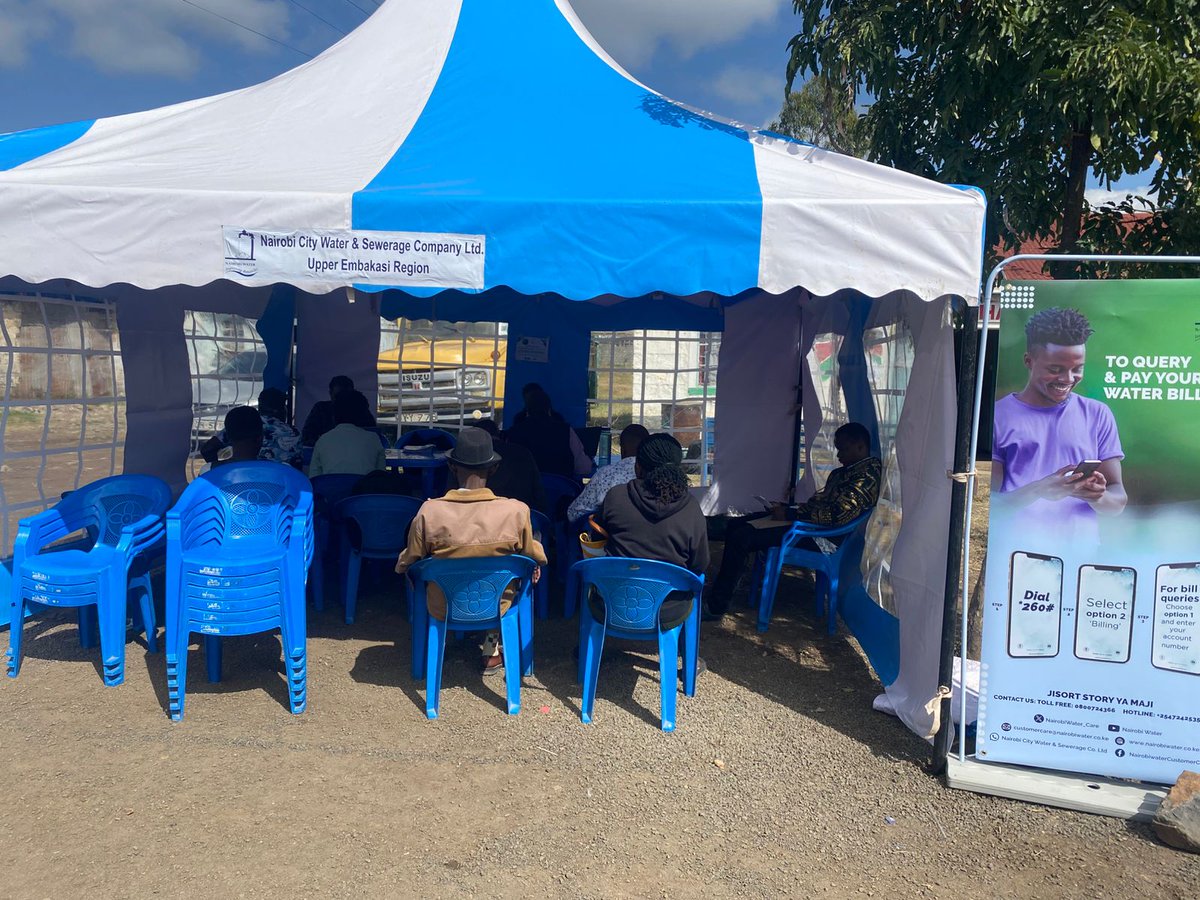 💧 Customer Care Clinic – Mihango, Chief's Camp. Our dedicated customer care team from Upper Embakasi Region are here to serve you! The team is engaging with residents  to address concerns on water supply and sewer connections.

👉 We’re here for you — Karibu!